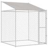 vidaXL Gaiola para cachorro com telhado Prateado 200 x 200 x 258 cm