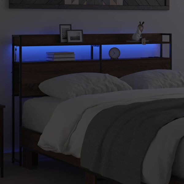 vidaXL Cabeceira de armazenamento Carvalho castanho 120 cm