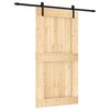 vidaXL Porta Deslizante Natural e Preto 100 x 210 cm