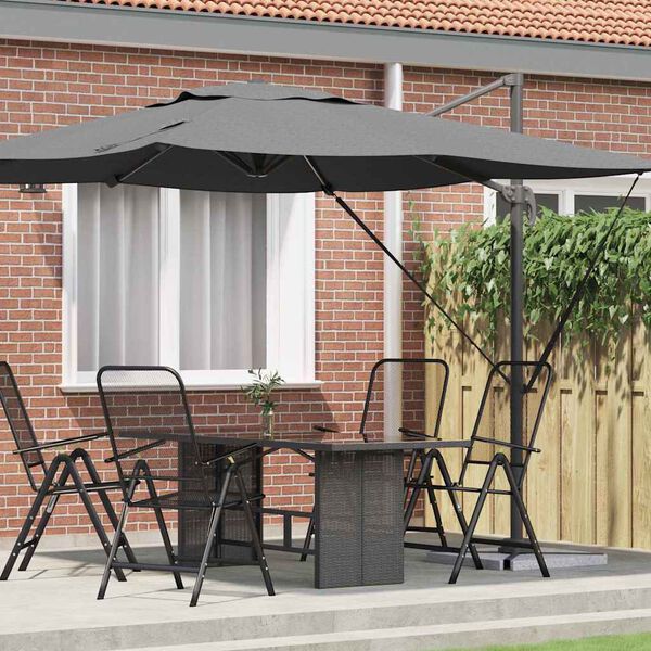 vidaXL Parasol Roma Antracite 286 x 285 x 265 cm Poliéster e Alumínio