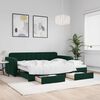 vidaXL Sof&aacute;-cama c/ gavet&atilde;o e gavetas 90x200 cm veludo verde-escuro