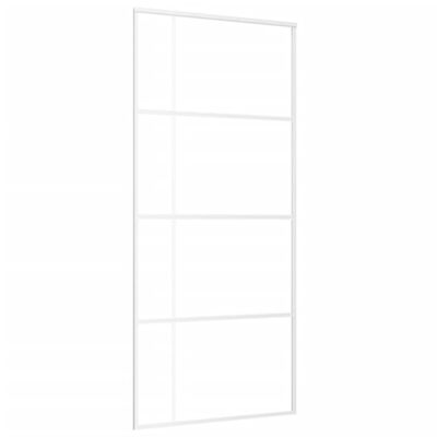 vidaXL Porta deslizante vidro ESG fosco e alumínio 90x205 cm branco