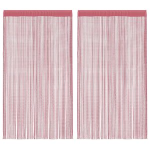 vidaXL Cortinas de fios 2 pcs 100x250 cm rosa