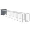 vidaXL Galinheiro com anexo 110x813x110 cm a&ccedil;o galvanizado antracite