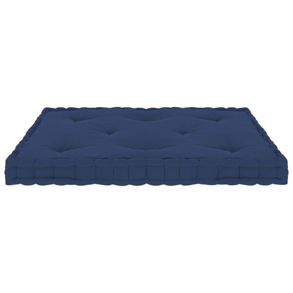 vidaXL Almofad&atilde;o m&oacute;veis paletes 73x40x7cm algod&atilde;o azul-marinho claro