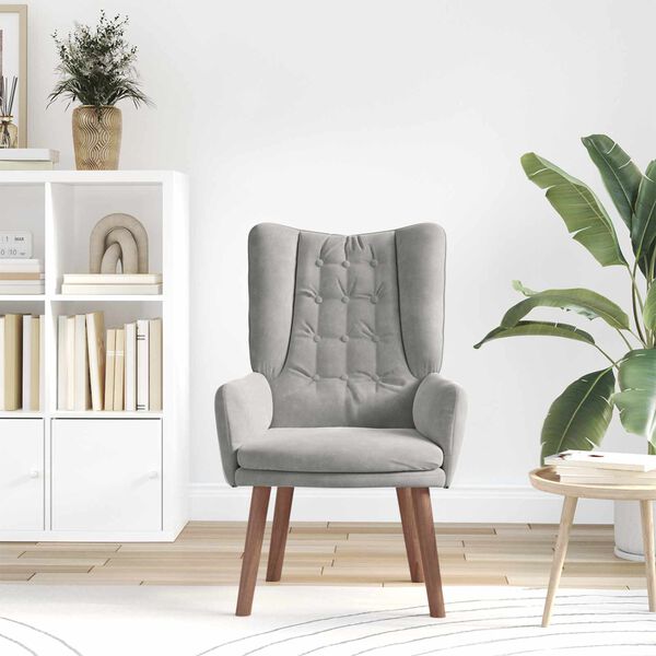 vidaXL poltrona Cinzento-claro 63 x 67 x 94 cm Veludo