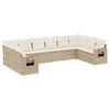 vidaXL 10 pcs conjunto de sof&aacute;s p/ jardim com almofad&otilde;es vime PE bege