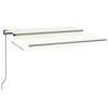 vidaXL Toldo autom&aacute;tico com LED e sensor de vento 350x250 cm cor creme