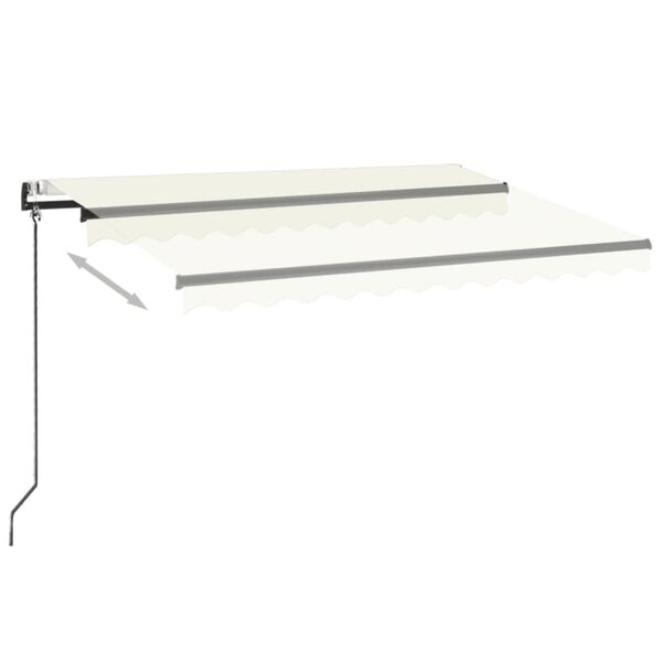 vidaXL Toldo autom&aacute;tico com LED e sensor de vento 350x250 cm cor creme