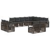 vidaXL Conjunto de Sof&aacute; de Jardim 12 pcs Cinzento vime PE