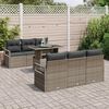vidaXL Conjunto de Sof&aacute; de Jardim 7 pcs Cinzeto Rattan Sint&eacute;tico