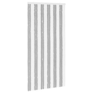 vidaXL Cortina de Insetos Chenille Cinza e Branco 100 x 200 cm 100% PP