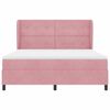 vidaXL Cama Box com colch&atilde;o com cabeceira Rosa 200 x 180 cm Poli&eacute;ster