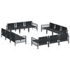 vidaXL Conjunto de Sof&aacute; de Jardim com almofada 12 pcs Preto A&ccedil;o