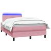 vidaXL Cama box spring c/ colch&atilde;o e LED 120x210 cm veludo Rosa