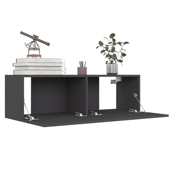 vidaXL M&oacute;vel de TV 100x30x30 cm derivados de madeira cinzento