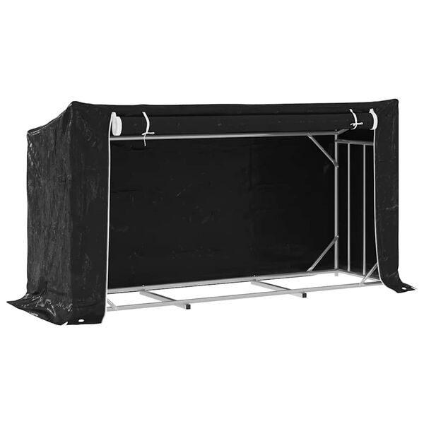 vidaXL Rack de lenha tampa de chuva 200,5x60,5x110,5cm a&ccedil;o galvanizado