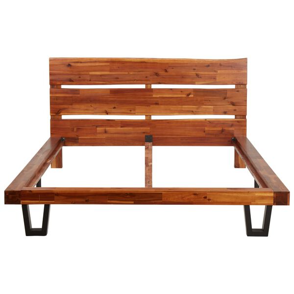 vidaXL Estrutura de cama c/ aresta viva madeira de ac&aacute;cia maci&ccedil;a 120 cm