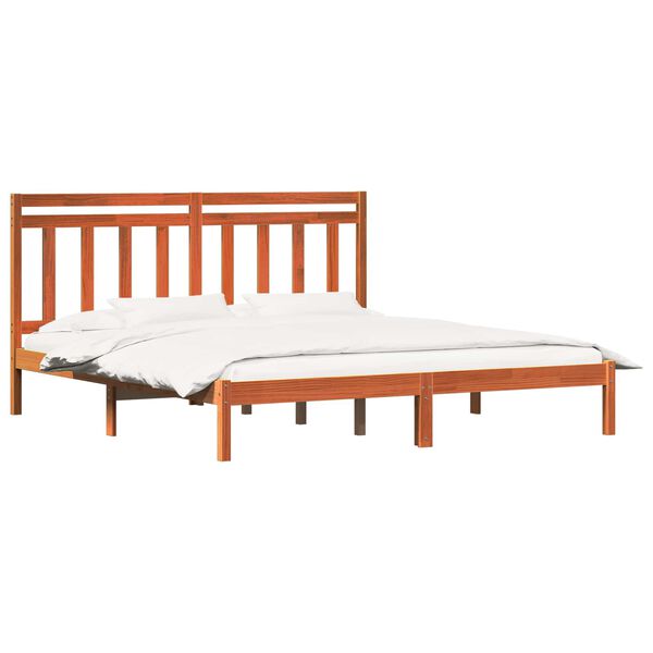 vidaXL Estrutura da Cama Marrom Cera 205,5 x 185,5 x 100 cm