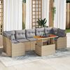 vidaXL Conjunto de Sof&aacute; de Jardim 8 pcs Bege Rattan Sint&eacute;tico
