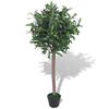 vidaXL Planta loureiro artificial com vaso 120 cm verde