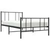 vidaXL Estrutura de cama com cabeceira e p&eacute;s 90x190 cm metal preto