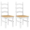 vidaXL Cadeiras de jantar 2 pcs Corona 42x47x107cm pinho maci&ccedil;o branco