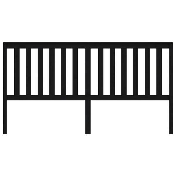 vidaXL Cabeceira de cama 186x6x101 cm pinho maci&ccedil;o preto