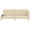 vidaXL Estrutura de Cama de Canto Creme 90 x 200 cm tecido