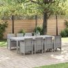 vidaXL Conjunto de Jantar para Jardim 9 pcs Branco Rattan Polt