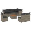 vidaXL 9 pcs conjunto sof&aacute;s p/ jardim com almofad&otilde;es vime PE cinzento