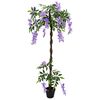 vidaXL &Aacute;rvore de Flor de Feij&atilde;o Artificial Roxo 80 x 18 x 160 cm
