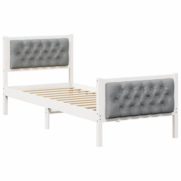 vidaXL Estrutura da Cama com cabeceira Cinzento-claro 75 x 190 cm