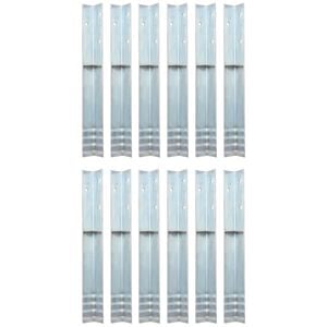 vidaXL &Acirc;ncora de fixa&ccedil;&atilde;o no ch&atilde;o em L 12 pcs a&ccedil;o galvanizado 5x5x50 cm
