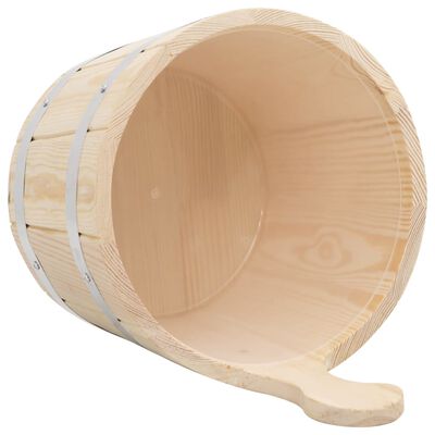 VidaXL Conjunto de balde e concha de sauna madeira de pinho maciça