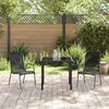 vidaXL Conjunto de Jantar para Jardim 3 pcs Preto Textileno e a&ccedil;o