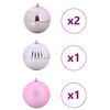 vidaXL Conjunto de Bolas de Natal XXL 4 pcs Rosa Pl&aacute;stico