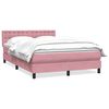 vidaXL Cama com molas/colch&atilde;o 140x220 cm veludo rosa