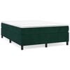 vidaXL Cama com molas/colch&atilde;o 140x190 cm veludo verde-escuro