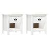 vidaXL Mesas cabeceira Hill 2 pcs 46x35x49,5cm pinho maci&ccedil;o