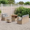 vidaXL Conjunto de Sof&aacute; de Jardim 8 pcs Bege e Cinza Claro