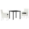 vidaXL Conjunto de Jantar para Jardim 3 unid. Branco vime PE