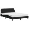 vidaXL Cama com colch&atilde;o Dover 140x200 cm tecido preto