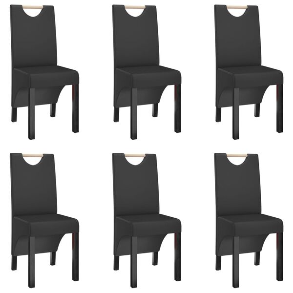 vidaXL Cadeiras de jantar 6 pcs couro artificial preto