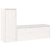 vidaXL M&oacute;veis de TV 2 pcs madeira de pinho maci&ccedil;a branco