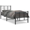 vidaXL Estrutura de cama com cabeceira e p&eacute;s 75x190 cm metal preto