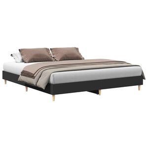 vidaXL Estrutura de cama sem colch&atilde;o 160x200 cm preto