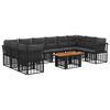 vidaXL Conjunto de Sof&aacute; de Jardim 11 unid. Preto e Cinza Escuro