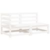 vidaXL Sof&aacute; de 2 lugares p/ jardim c/ almofad&otilde;es pinho maci&ccedil;o branco
