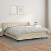 vidaXL Cama com molas/colch&atilde;o 180x200 cm couro artificial cor creme